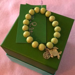 Lilly Pulitzer wooden bead bracelet- Loro Green